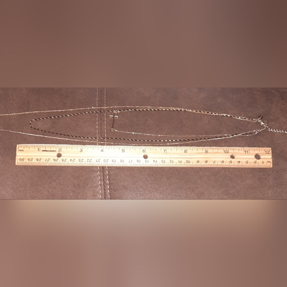 Express cross three layered strand necklace adjustable length - Picture 7 of 10